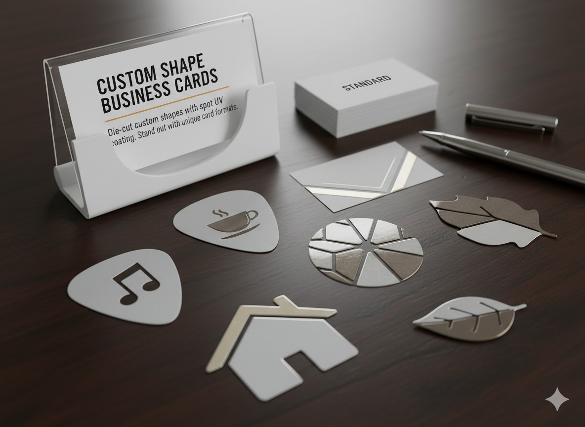 Custom shaped business cards with unique designs
