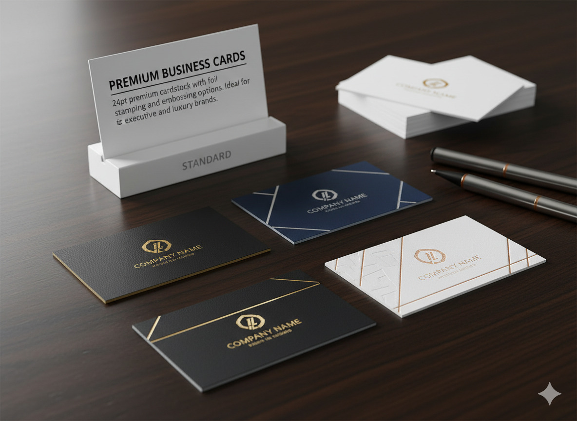 Premium business cards with foil stamping