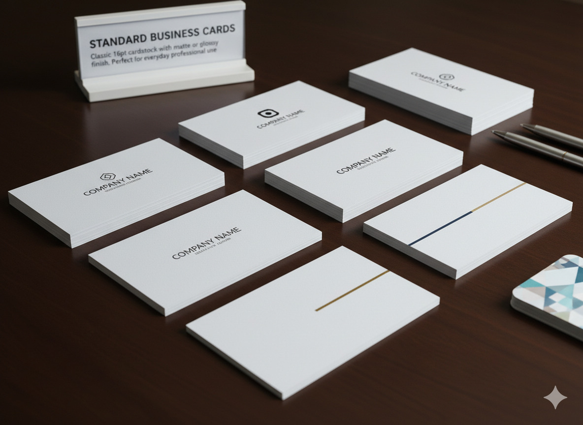 Standard business cards with matte finish